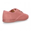 Autumn winter MAKE UP PINK canvas Kids LACES UP shoes with chopped design.