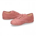 Autumn winter MAKE UP PINK canvas Kids LACES UP shoes with chopped design.