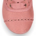 Autumn winter MAKE UP PINK canvas Kids LACES UP shoes with chopped design.