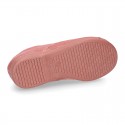 Autumn winter MAKE UP PINK canvas Kids LACES UP shoes with chopped design.