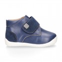 SOFT Nappa leather OKAA FLEX kids Bootie shoes laceless and with toe cap.