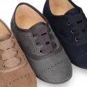 Autumn winter color canvas Kids LACES UP shoes with chopped design.