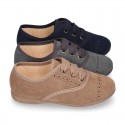 Autumn winter color canvas Kids LACES UP shoes with chopped design.