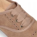 Autumn winter color canvas Kids LACES UP shoes with chopped design.