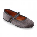 VELVET stylized Girl Mary Jane shoes with buckle fastening.