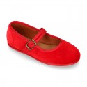 VELVET stylized Girl Mary Jane shoes with buckle fastening.