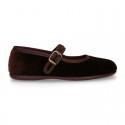 VELVET stylized Girl Mary Jane shoes with buckle fastening.