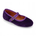 VELVET stylized Girl Mary Jane shoes with buckle fastening.