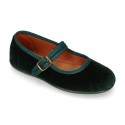 VELVET stylized Girl Mary Jane shoes with buckle fastening.