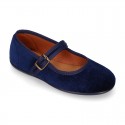 VELVET stylized Girl Mary Jane shoes with buckle fastening.