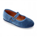 VELVET stylized Girl Mary Jane shoes with buckle fastening.