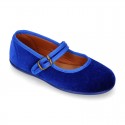 VELVET stylized Girl Mary Jane shoes with buckle fastening.