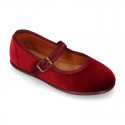 VELVET stylized Girl Mary Jane shoes with buckle fastening.