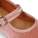 VELVET stylized Girl Mary Jane shoes with buckle fastening.