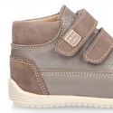 Nappa leather OKAA FLEX kids Bootie shoes laceless and with toe cap in seasonal colors.