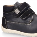 Nappa leather OKAA FLEX kids Bootie shoes laceless and with toe cap in seasonal colors.