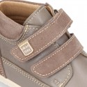 Nappa leather OKAA FLEX kids Bootie shoes laceless and with toe cap in seasonal colors.