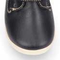 Nappa leather OKAA FLEX kids Bootie shoes laceless and with toe cap in seasonal colors.