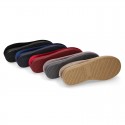 New VELVET canvas ballet flats dancer style with elastic crossed bands.