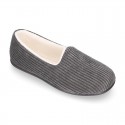 Classic CORDUROY knit closed Kids home shoes.