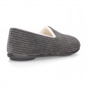 Classic CORDUROY knit closed Kids home shoes.