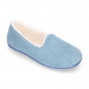 Classic CORDUROY knit closed Kids home shoes.