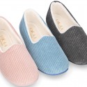 Classic CORDUROY knit closed Kids home shoes.