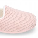 Classic CORDUROY knit closed Kids home shoes.