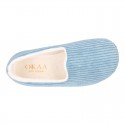 Classic CORDUROY knit closed Kids home shoes.