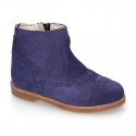 Girl ankle boots with CHOPPED design in suede leather.