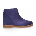 Girl ankle boots with CHOPPED design in suede leather.