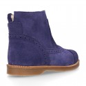 Girl ankle boots with CHOPPED design in suede leather.