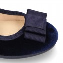 VELVET canvas OKAA Girl Mary Janes with bow and buckle fastening.