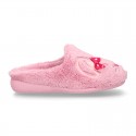 LITTLE RABBIT design Wool effect cloth Home shoes with clog design.