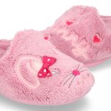 LITTLE RABBIT design Wool effect cloth Home shoes with clog design.