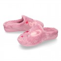 LITTLE RABBIT design Wool effect cloth Home shoes with clog design.