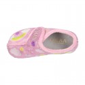 RAINBOW OKAA design Wool effect cloth Home shoes with hook and loop strap.