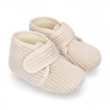 BABY corduroy home bootie shoes laceless.