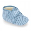 BABY corduroy home bootie shoes laceless.