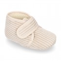 BABY corduroy home bootie shoes laceless.