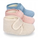 BABY corduroy home bootie shoes laceless.