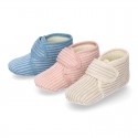 BABY corduroy home bootie shoes laceless.