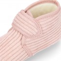 BABY corduroy home bootie shoes laceless.