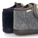 Kids FANTASY wool cotton home bootie shoes laceless.