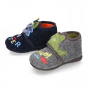 Kids FANTASY wool cotton home bootie shoes laceless.