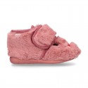 Kids little RABBIT wool cotton home bootie shoes laceless.