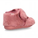 Kids little RABBIT wool cotton home bootie shoes laceless.