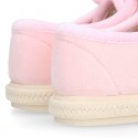 Girl Soft Wool knit home shoes with hook and loop strap closure with RIBBON design.