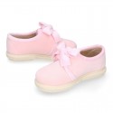 Girl Soft Wool knit home shoes with hook and loop strap closure with RIBBON design.