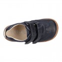 SOFT Rustic Nappa leather OKAA ECO Kids Tennis shoes laceless and with toe cap.